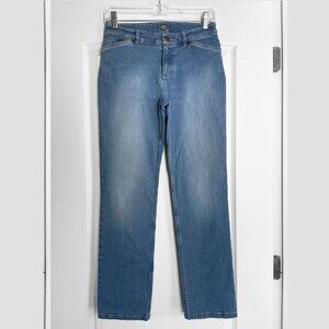J. Jill High-Rise Straight-Leg Light Wash Denim Jeans 2P